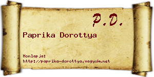 Paprika Dorottya névjegykártya